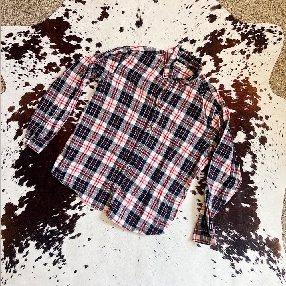 Hobbs Creek Red & Blue Plaid Oversized Flannel Sz XL